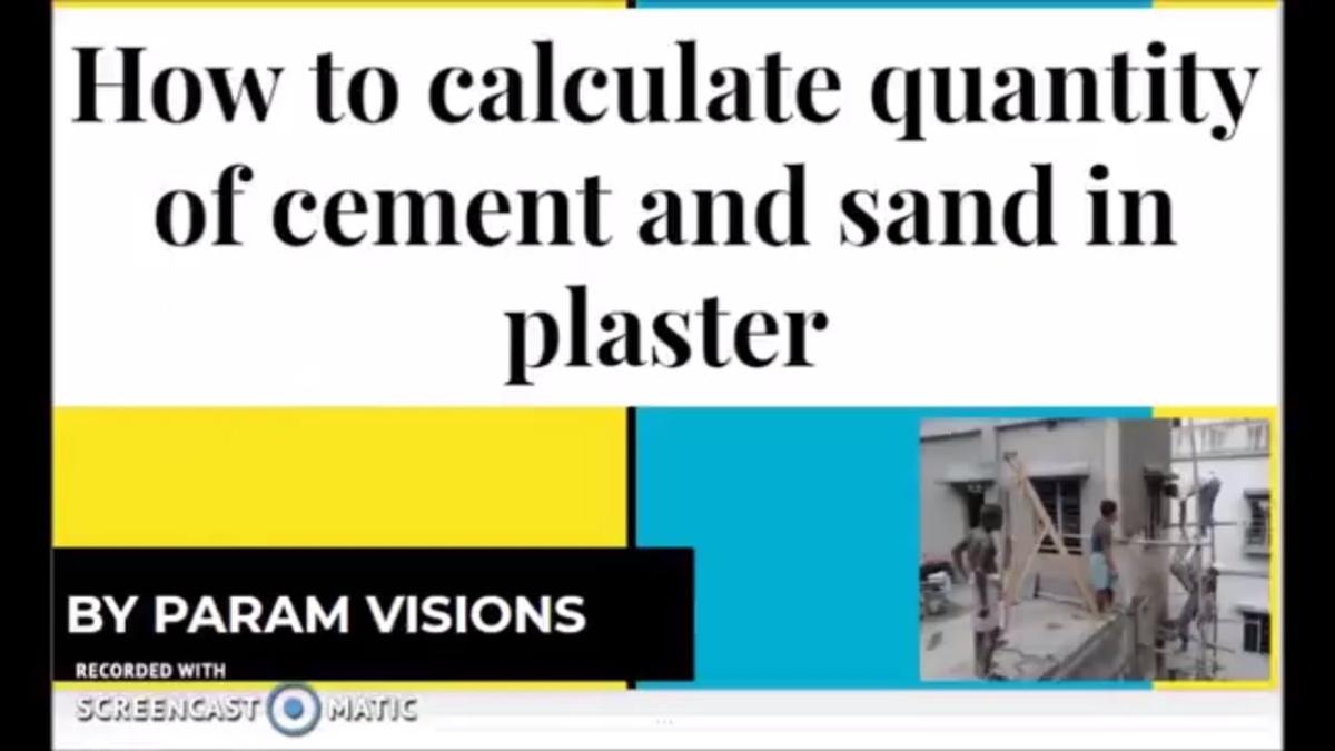 How to calculate the cement sand quantity for plastering?/ Cement for